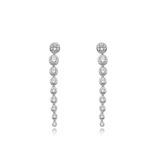 Brinco Alongado - Ródio Branco