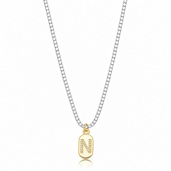 Choker Riviera Letra N Bicolor