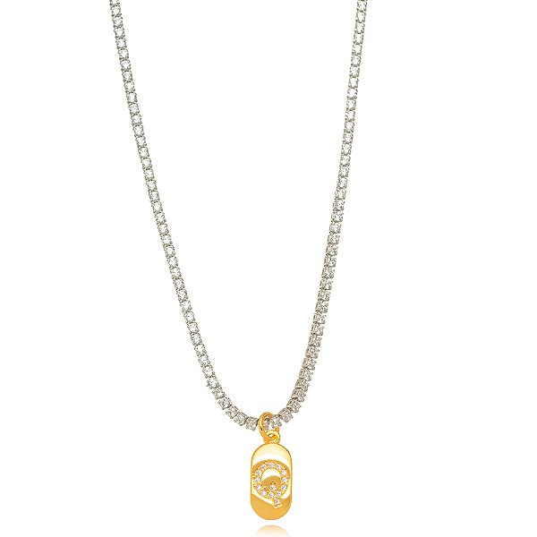 Choker Riviera Letra Q - Bicolor