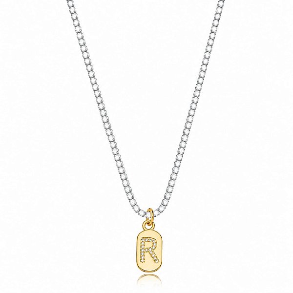 Choker Riviera Letra R Bicolor