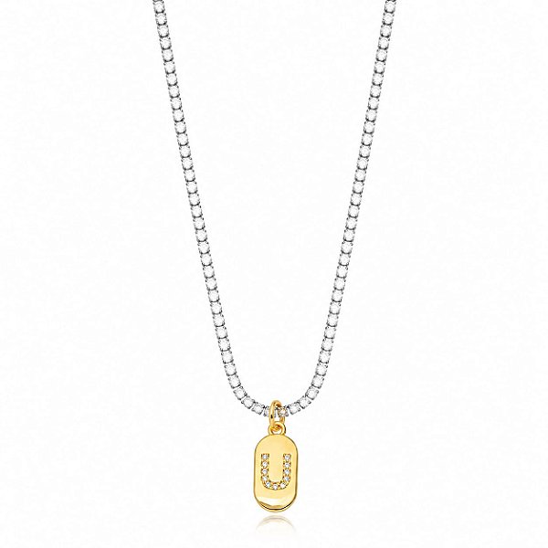 Choker Riviera Letra U Bicolor