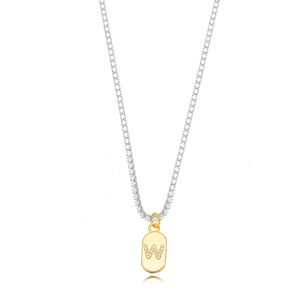 Choker Riviera Letra W - Bicolor