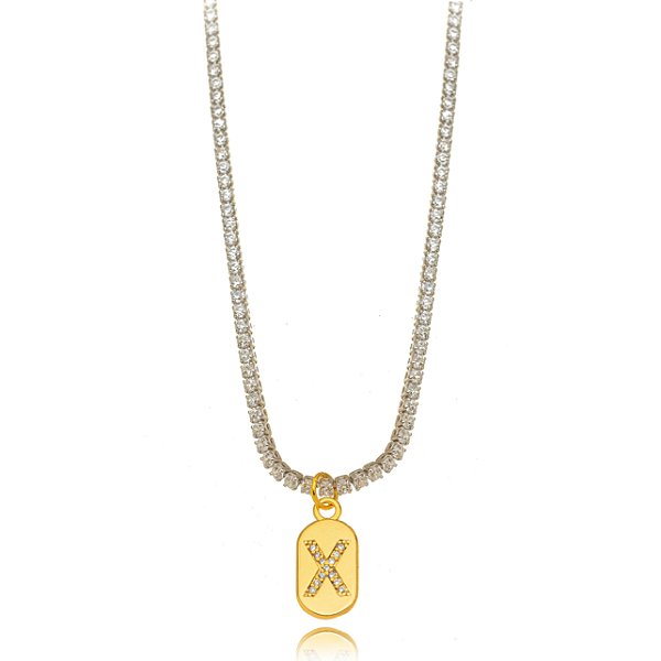 Choker Riviera Letra X Bicolor