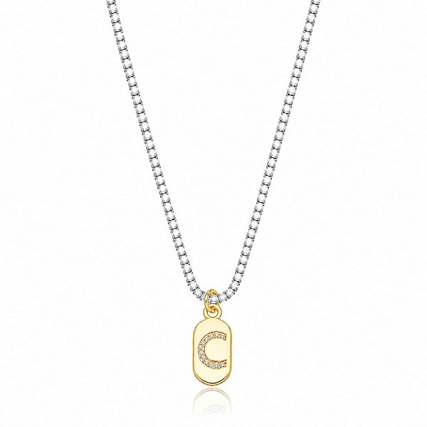 Choker Riviera Letra C Bicolor