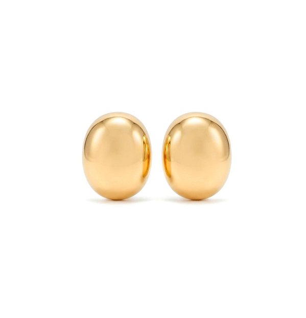 Brinco Semijoia Oval Liso - Ouro