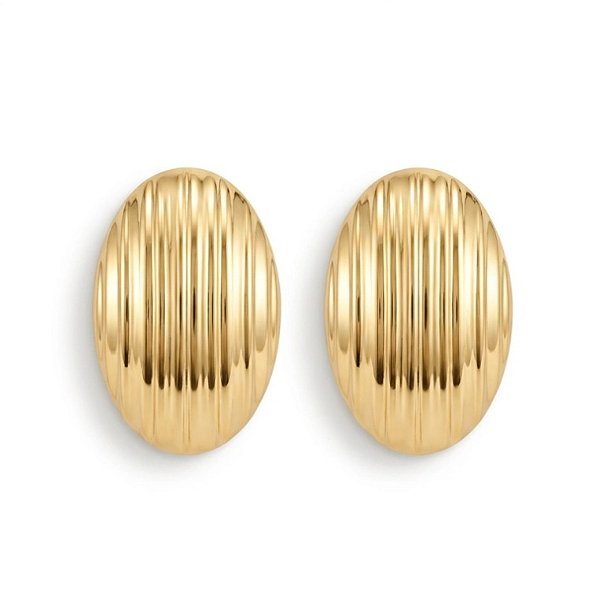 Brinco Semijoia Detalhado Liso - Ouro