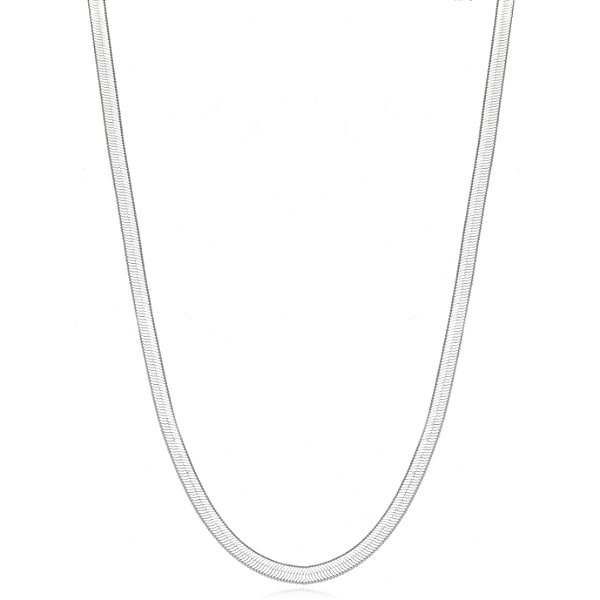 Choker Semijoia Fita Lisa - Ródio Branco
