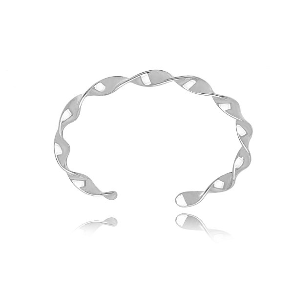 Bracelete Torcido Liso - Ródio Branco