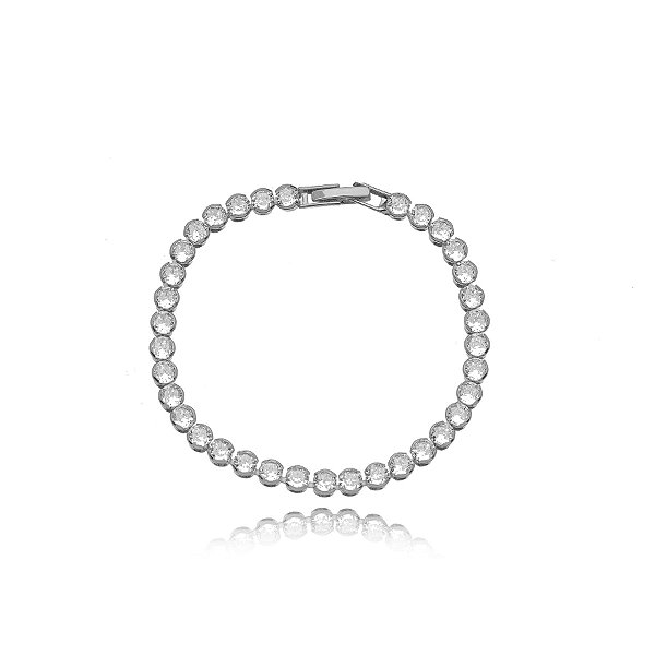 Pulseira Riviera com Zircônias – Ródio Branco