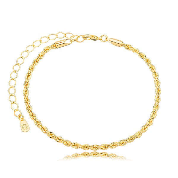 Pulseira Cordão Baiano - Banho Ouro