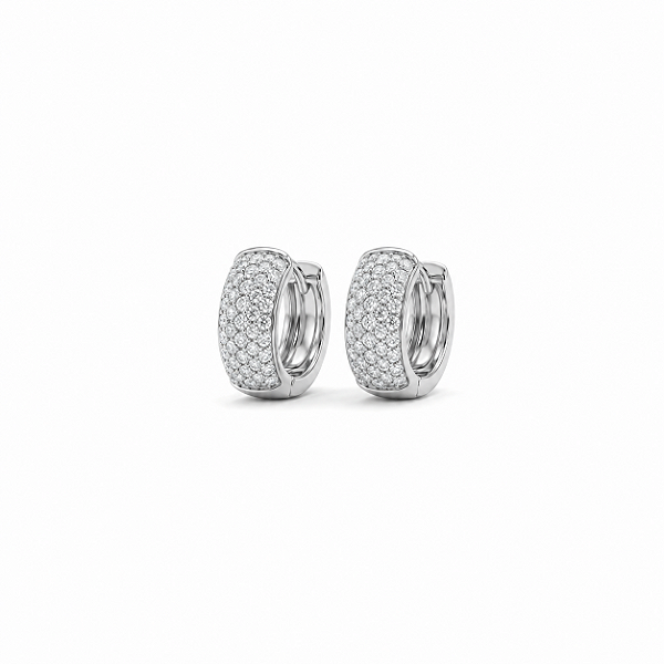 Brinco Argola Cravejada - Ródio Branco