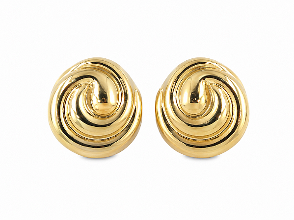 Brinco Espiral Orgânico – Banho em Ouro