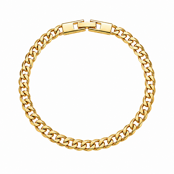 Pulseira Masculina Elo Grumet Clássica – Banho em Ouro