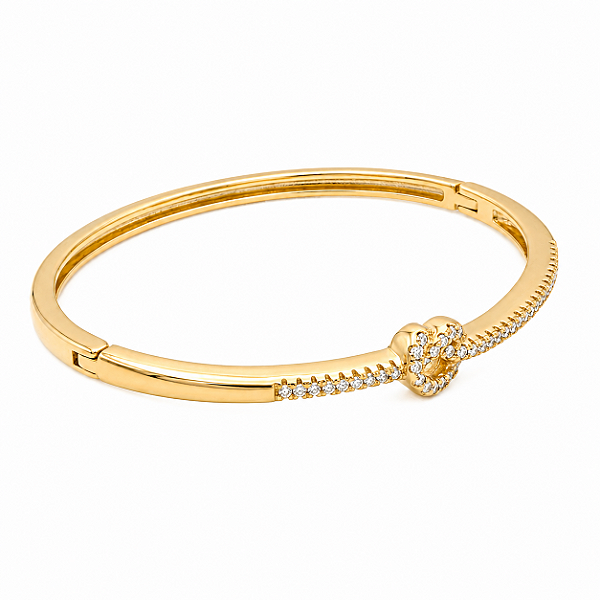 Bracelete Nó Cravejado com Zircônias – Banho em Ouro