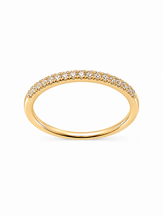 Anel Aparador Cravejado com Zircônias – Banho em Ouro – Tamanho 18