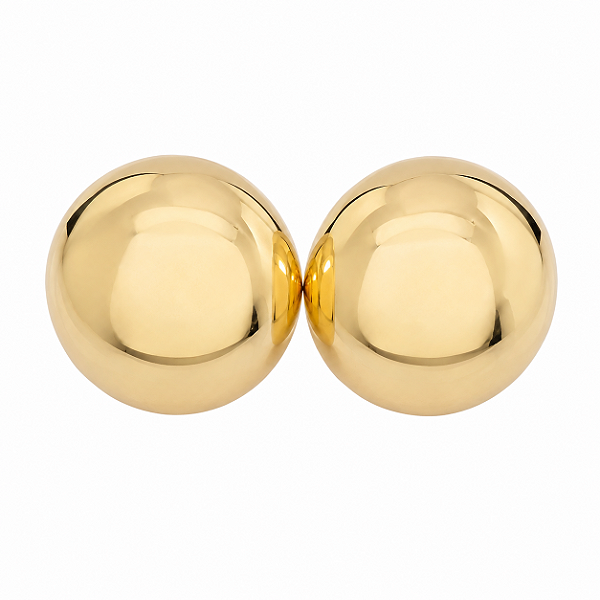 Brinco Meia Esfera Liso– Banho em Ouro