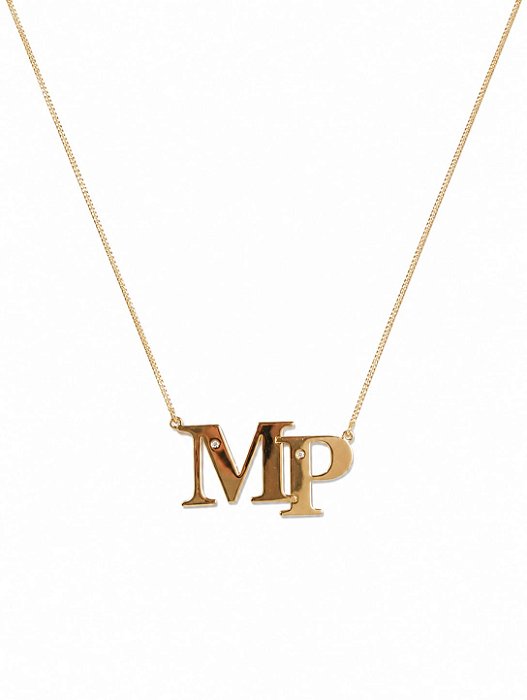 Colar Monograma Personalizado "MP"– Banho em Ouro Amarelo 18K
