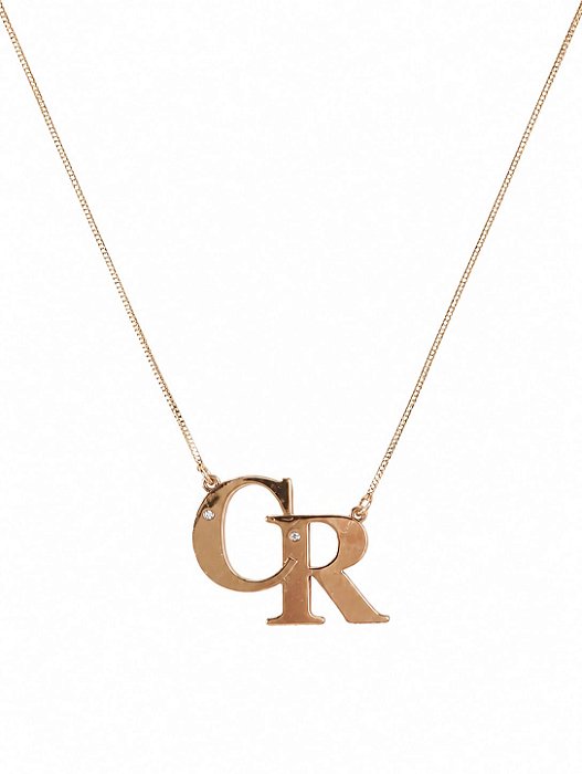 Colar Monograma Personalizado "CR"– Banho em Ouro Amarelo 18K