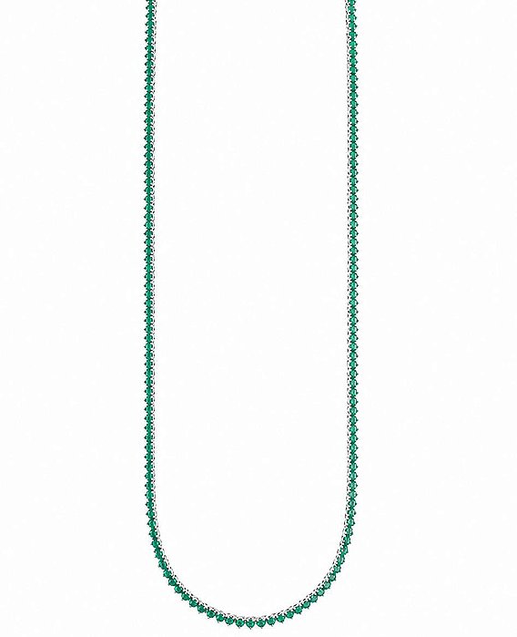 Choker Riviera Verde Esmeralda – Ródio Branco