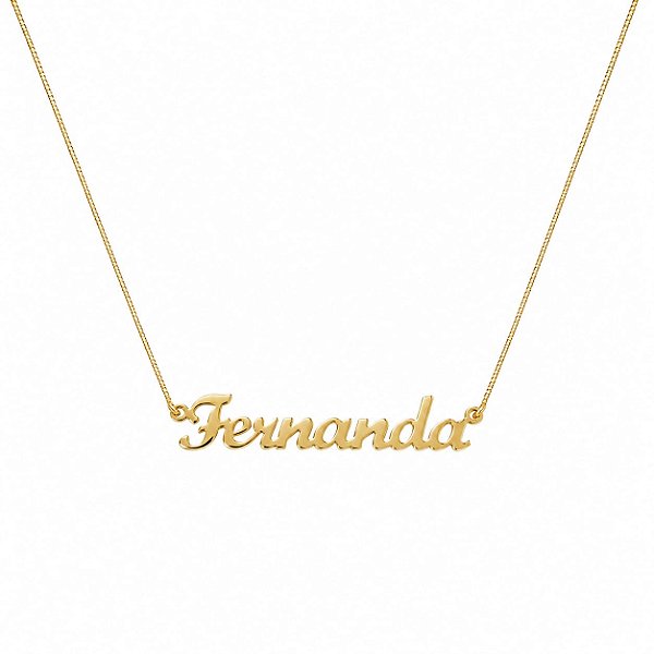 Colar Personalizado Nome "Fernanda" – Banho em Ouro Amarelo 18K
