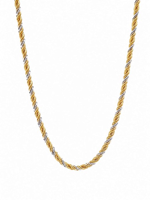 Choker Cordão Baiano Bicolor – Banho em Ouro e Ródio Branco