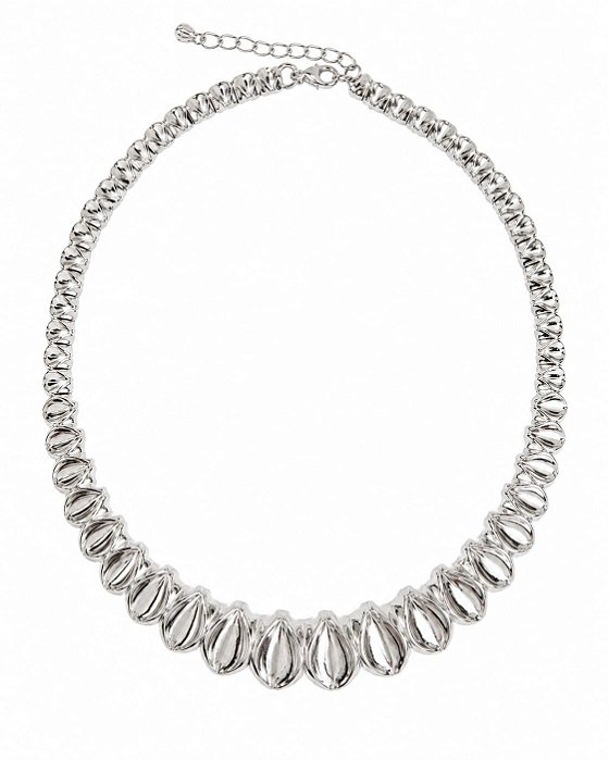 Choker Aro Detalhado - Ródio Branco