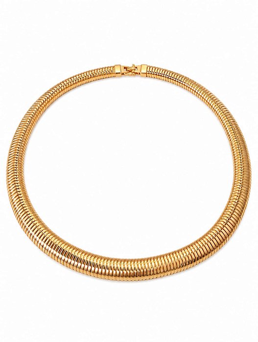 Choker Articulado Texturizado - Banho em Ouro