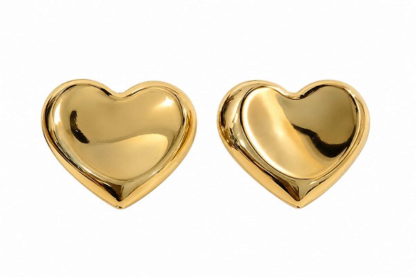 Brinco Coração Maxi – Banho em Ouro Amarelo 18K