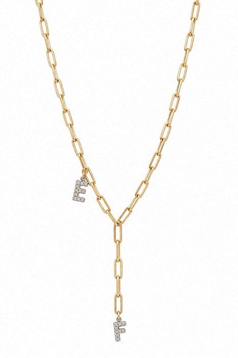 Colar Gravata Personalizado com 2 Letras – Bicolor