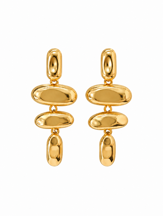 Brinco Orgânico Articulado – Banho em Ouro Amarelo 18K