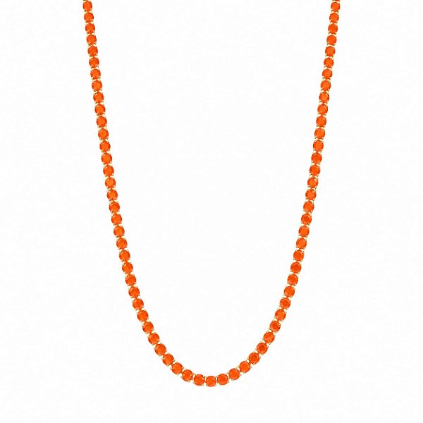 Choker Riviera Laranja – Banho em Ouro Amarelo 18K