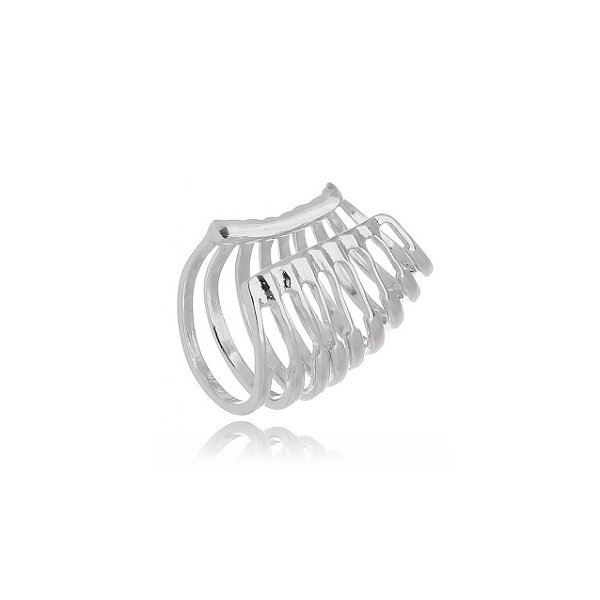 Piercing Unidade Grande Liso 9 Fileiras - Ródio Branco