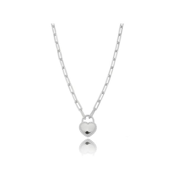 Choker Corrente Cadeado Coração Cravejado