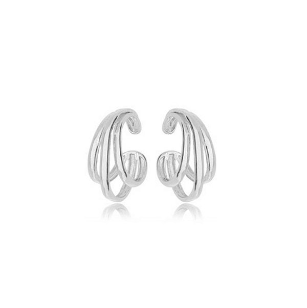 Piercing Fake Liso 3 Fileiras - Ródio Branco