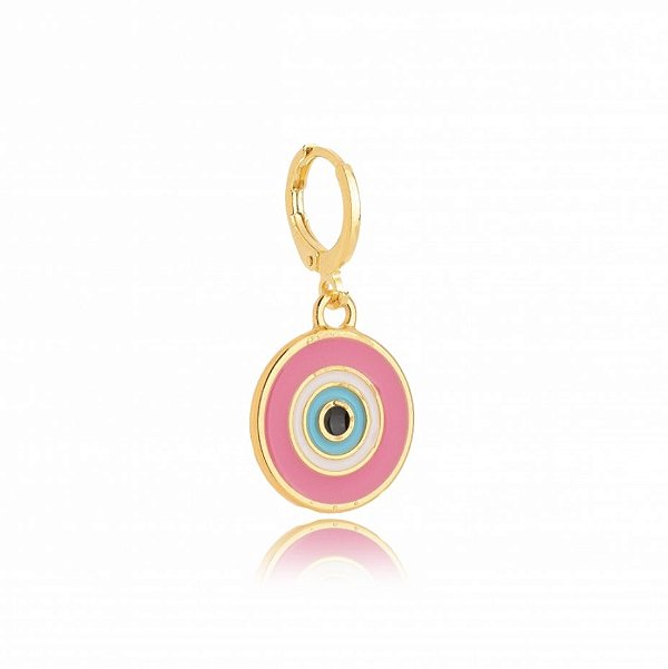 Pingente Olho Grego Esmaltado Color - Ouro Rosa