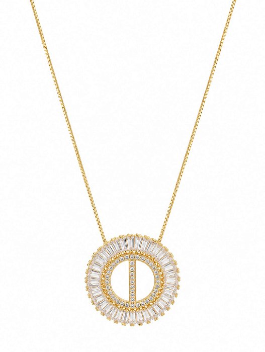 Colar Mandala Navete Letra I – Banho em Ouro Amarelo 18k