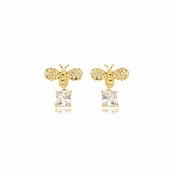 Brinco Abelha Cravejada Com Cristal