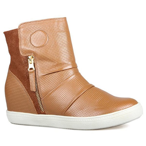 tenis bota couro feminino