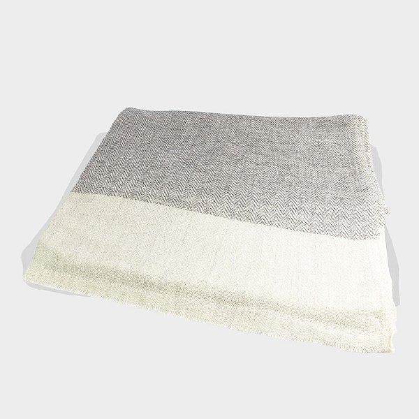 Pashmina de Lã Masculina Cinza com Bege