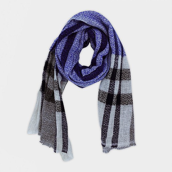 Pashmina de Lã Masculina Azul