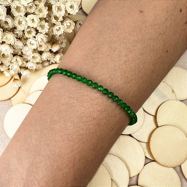 Pulseira Mahara em Prata 925 e Ônix Verde