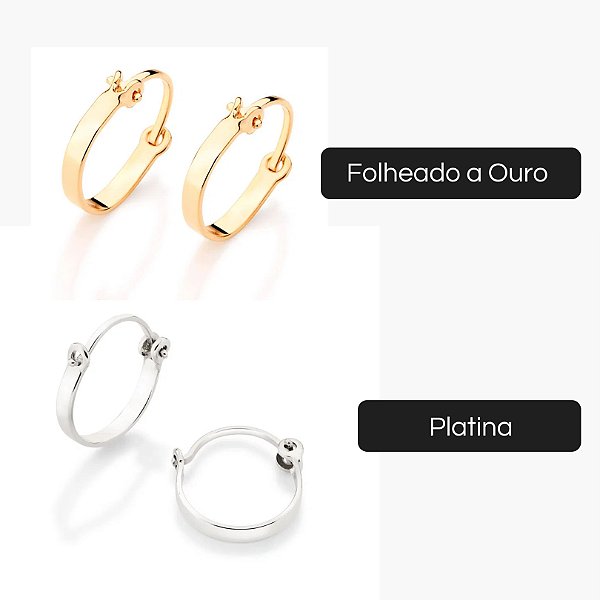 Brinco Infantil Argola Mini Rommanel - Folheado a Ouro lou Platina (Ref. 520293)