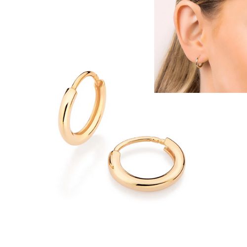 Brinco Mini Argola de 1,1 cm - Rommanel - Folheado a Ouro 18k. (Ref.527163)