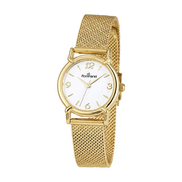 Relogio Analogico Feminino Rommanel Metal Dourado Resistente a Água