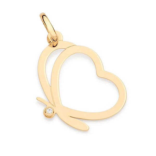 Pingente Rommanel - Borboleta c Asas de Coração c 1 Zircônia