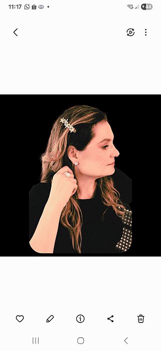 Presilha De Cabelo Metalica Premium Dourada Prateada - Penteado Luxo