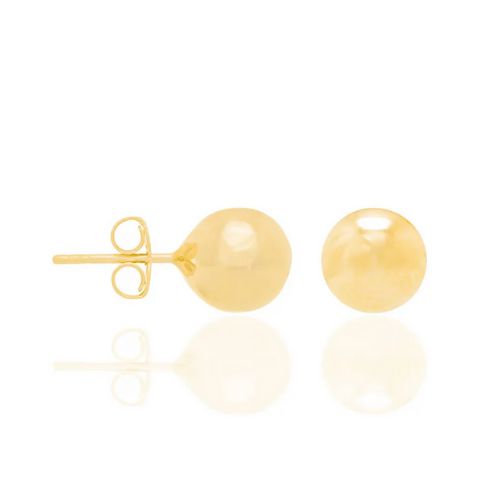 Brinco Bola Lisa (8mm) Rommanel - Folheado a Ouro (Ref.520470)