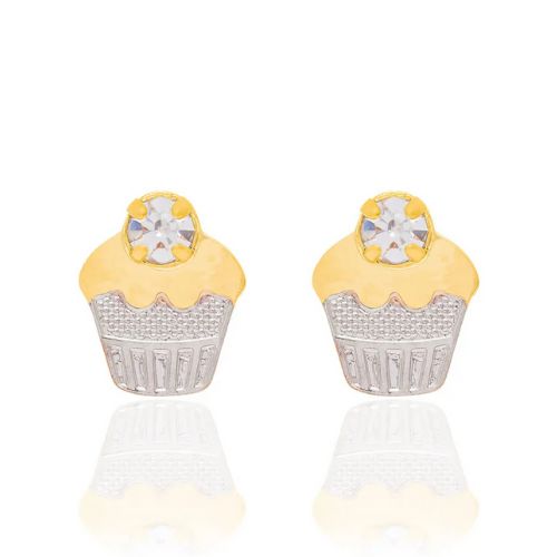 Brinco CupCake com Zircônia - Rommanel - Folheado a Ouro e Rhodium