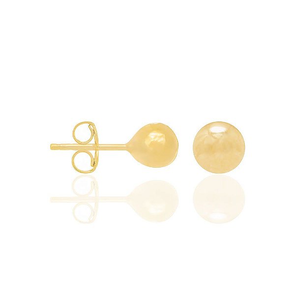 Brinco Bola Lisa 6mm Rommanel - Folheado a Ouro (Ref.520350)