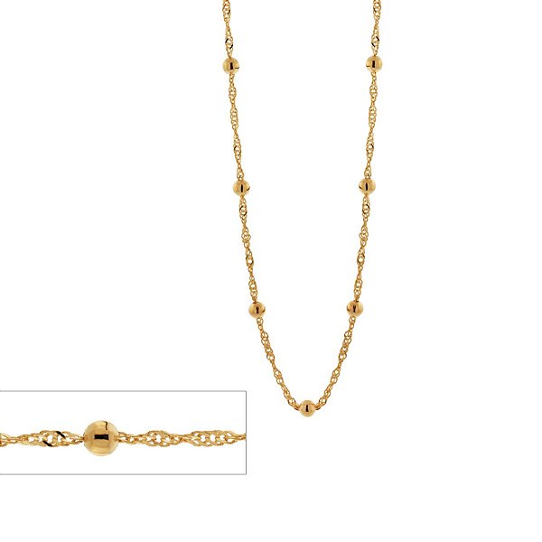 Gargantilha Fio Torcido com Bolas - Rommanel - Folheada a Ouro 18k (Ref.531657)